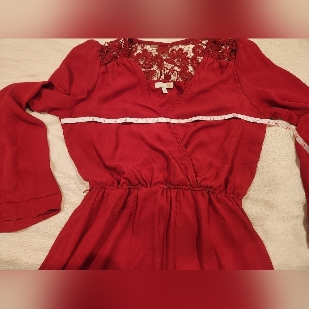 Gb rust red orange bell sleeve dress Size large - Picture 8 of 8